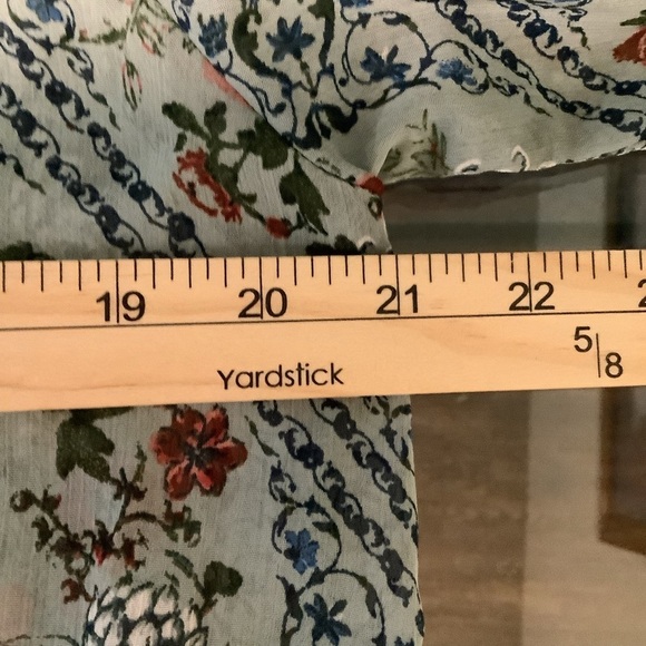 Mason & Belle Women’s med blue floral lace‎ trim bohemian festival hippie kimono - Picture 8 of 9